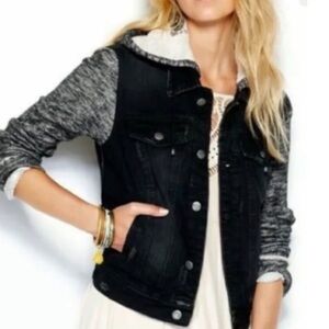 *SOLD*. Free People Black and Gray Jean Jacket
